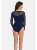 Teyli Bodysuit aus Viskose mit Netzanteil Wiillow in blau