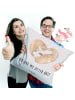 Mr. & Mrs. Panda Dekokissen Otter Herz mit Spruch in Grau Pastell
