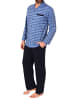 NORMANN Pyjama zum durchknöpfen Karo - 68060 in marine