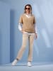 Heine Druckhose in camel-ecru-bedruckt