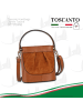 Toscanto Leder Umhängetasche Toscanto Tasche hellbraun ca. 18cm