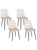 Beliani 4er-Set Esszimmerstuhl POWELL in Beige/Schwarz