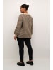 KAFFE curve Strickpullover KCverina in Feather Gray mel./ Brown mel.