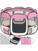 tectake Welpenauslauf  115 x 115 x 64 cm, inklusive Tragetasche und Heringe, rosa