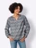Heine Druckbluse in sand-rauchblau-bedruckt