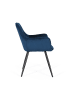 Giner y Colomer 2-er Set:  Stühlen mit Samtbezug und Stahlbeinen in Blue