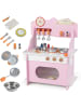 COSTWAY Kinderküche Holz inkl. 12 Zubehör in Rosa