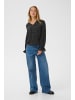 Kaffe Langarm-Bluse KArea Regular fit in Black W. Chalk Dot