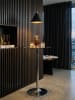 KADIMA DESIGN Stehtisch | Glas, 60x60x105cm, Rund, Silber, Chrom