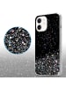 cadorabo Hülle für Apple iPhone 12 MINI Glitter in Schwarz mit Glitter