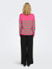 JACQUELINE de YONG Gestreifter Feinstrick Pullover V-Neck Langarm Sweater JDYMARCO in Rosa