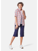 GOLDNER Wander-Bluse in Seersucker Qualität in blau / merlot / kariert