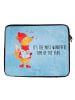 Mr. & Mrs. Panda Laptop Sleeve Fuchs Sänger mit Spruch in Eisblau