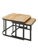 KADIMA DESIGN Couchtisch 2er Set Mango Massivholz / Metall Wohnzimmertisch Hell in Hellbraun