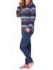 NORMANN Frottee Pyjama Bündchen Streifendesign - 69398 in blau-melange