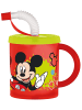 Geda Labels Trinkbecher Mickey mit Strohhalm in Rot - 210 ml