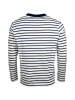 Wind Sportswear Larmarm Shirt mit Knopfleiste in weiß-navy