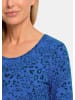 GOLDNER Kurzgröße:  Viskoseshirt im Leo Look in blau / gemustert