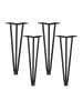 relaxdays 4x Tischbein Hairpin in Schwarz - (H)36 cm