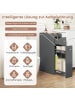 COSTWAY Nischenschrank mit Schublade & Rollen 18 x 40 x 70 cm in Grau