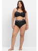 sheego Bandeau-Bikini-Top in schwarz-gepunktet