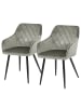 home24 Armlehnenstuhl Omure 2er-Set in Grau