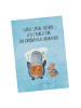 Mr. & Mrs. Panda Wanddeko Pinguin & Maus Wanderer mit Spruch in Eisblau