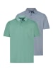 Ragman Poloshirt Basic in Blau / grün