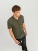 Jack & Jones Einfarbiges Polo Hemd Pique T-Shirt mit Kragen JJEBASIC in Olive