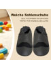 Bemesu  Weiche Lauflernschuhe aus echtem Leder barfußähnlich mit Wildledersohle Dunkelgrau Bart