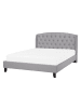 Beliani 2-tlg Doppelbett BORDEAUX in Grau/Schwarz