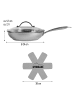 Stoneline PURE Edelstahl Pfanne 24 cm | mit Deckel in Silber