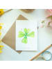 Mr. & Mrs. Panda Grußkarte Blume Kleeblatt ohne Spruch in Weiß