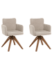 Beliani 2er-Set Esszimmerstuhl EVELYN in Beige/Braun
