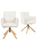DUBI Möbel 2er-Set: Bürostuhl Mika-Leya in Creme - (B)60 x (H)89 x  (T)63 cm
