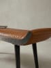 KADIMA DESIGN Sitzbank Echtleder / Massivholz Bank 125x51x38 cm Modern,