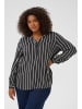 KAFFE curve Langarm-Bluse KCsida Regular fit in Black Oyster / Chalk Stripe