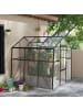Outsunny Gewächshaus in Schwarz-Transparent 192L x 192B x 204H cm