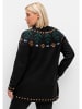 sheego Longstrickjacke in schwarz gemustert