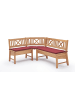 58 aufm Kessel ECKBANK Deborah 135 x 177 x 87 Massivholz Buche lackiert/Weinrot