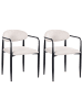 Beliani 2er-Set Esszimmerstuhl TANEVIK in Beige/Schwarz