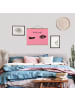 WALLART Stoffbild mit Posterleisten - Wimpern Chat - Wink in Rosa