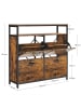 VASAGLE Schuhschrank Barnet in Vintagebraun-schwarz - (B)30 x (H)95 x (T)98.3 cm