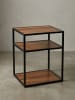 KADIMA DESIGN Nachttisch Massivholz / Metall 40x50x35 cm Beistelltisch Hoch