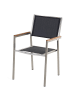 Beliani 6er-Set Gartenstuhl GROSSETO in Schwarz/Silber/Braun