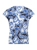 BETTY & CO Blusenshirt mit Gummizug in Weiß/Dunkelblau