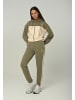 Tom Barron Trainingsanzug Women Regular Tracksuit Zipper Sweatshirt And Pant Set With Yiemboidery Design in KHAKI