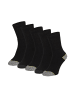 Yuhu Arbeitssocken Unisex 5er Pack schwarz robuste Socken in Schwarz