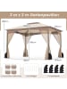 COSTWAY Pavillon 3 x 3,6 m in Beige