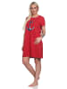 NORMANN maritimim Kurzarm Nachthemd Anker - 74887 in rot